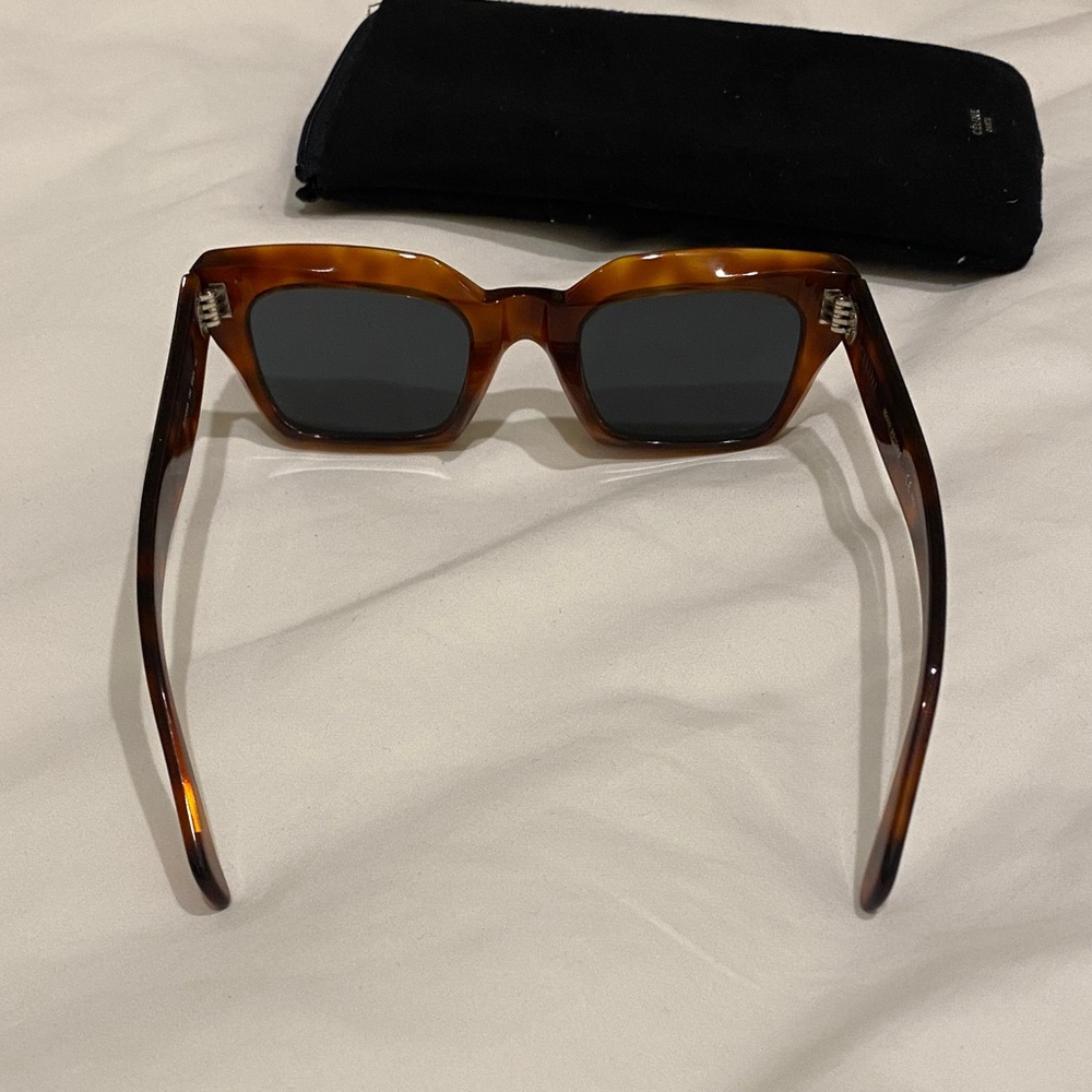 Celine Tortoiseshell Square Sunglasses - Brown/Black - Picture 4 of 6